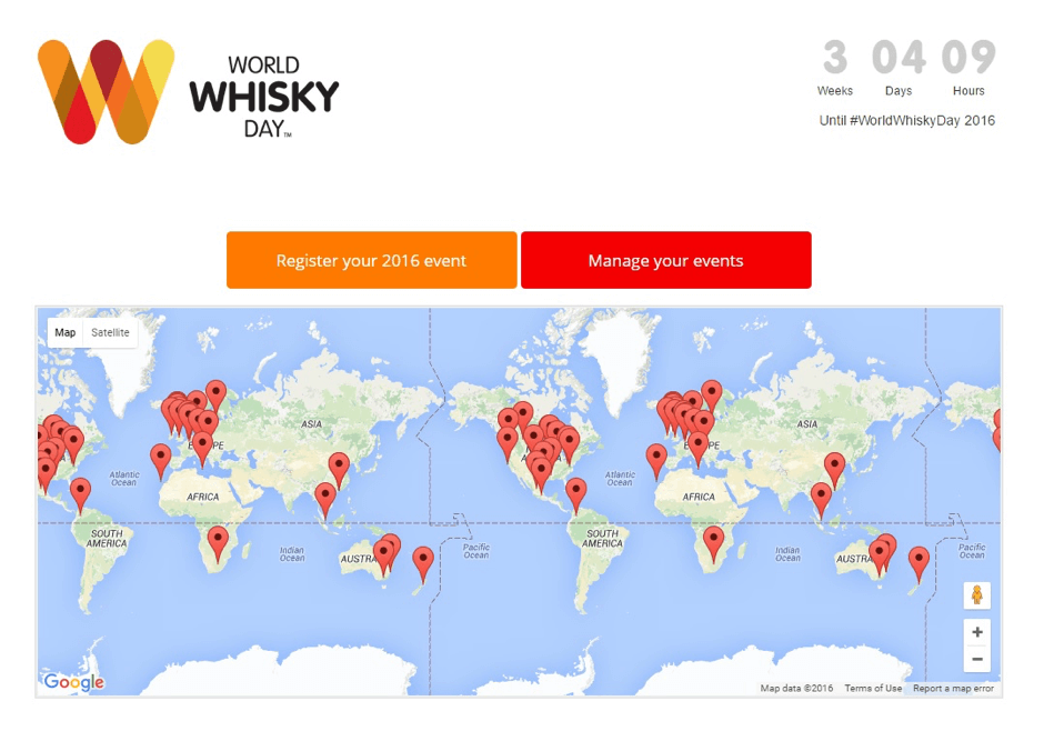 World Whisky Day Map of Events